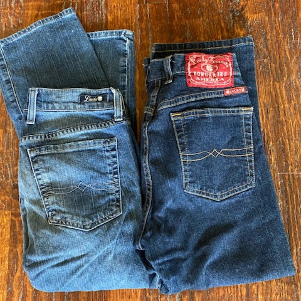 New BUNDLE 2 * LUCKY BRAND Crop STRETCH Capri JEANS * Classic Rider * 26 / 2